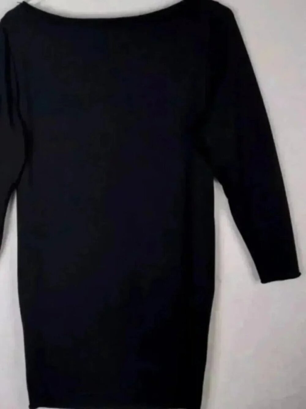 RARE Alice + Olivia Minimalist Y2K Zipper Detail Sweater Minidress Black - Picture 7 of 10